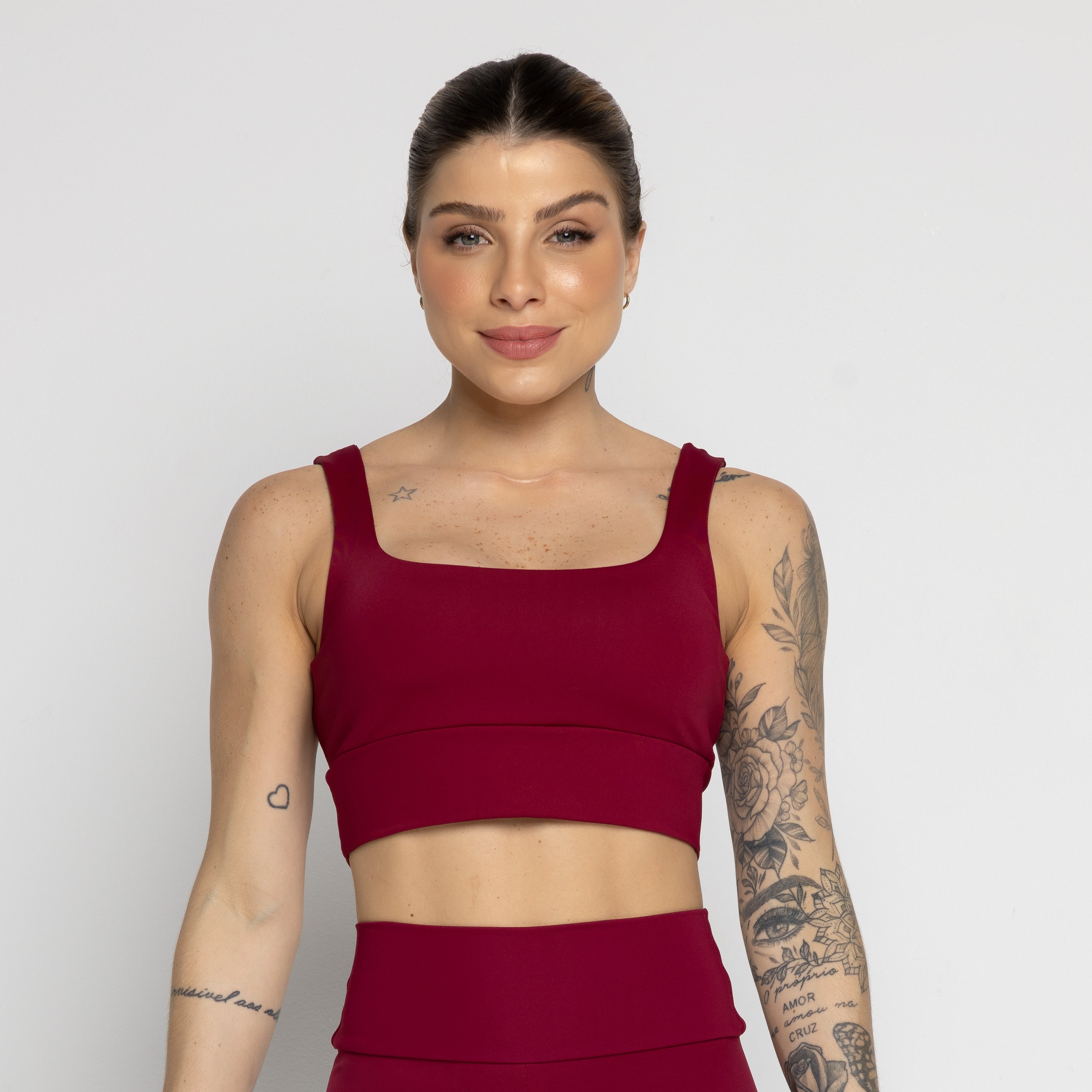 Top Fitness Not So Basic Vinho - VEKYO