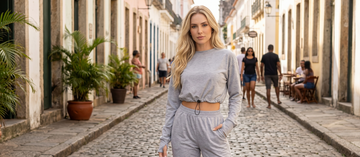 Cropped Manga Longa Moletinho Com Regulagem Cinza: como usar a peça mais versátil do outono para looks confortáveis e estilosos