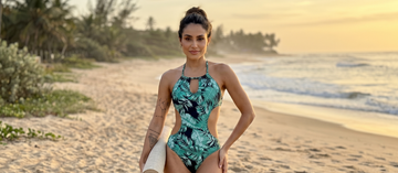 Maiô Engana Mamãe Estampado Verde: como montar um look de praia elegante, atual e que valoriza a silhueta