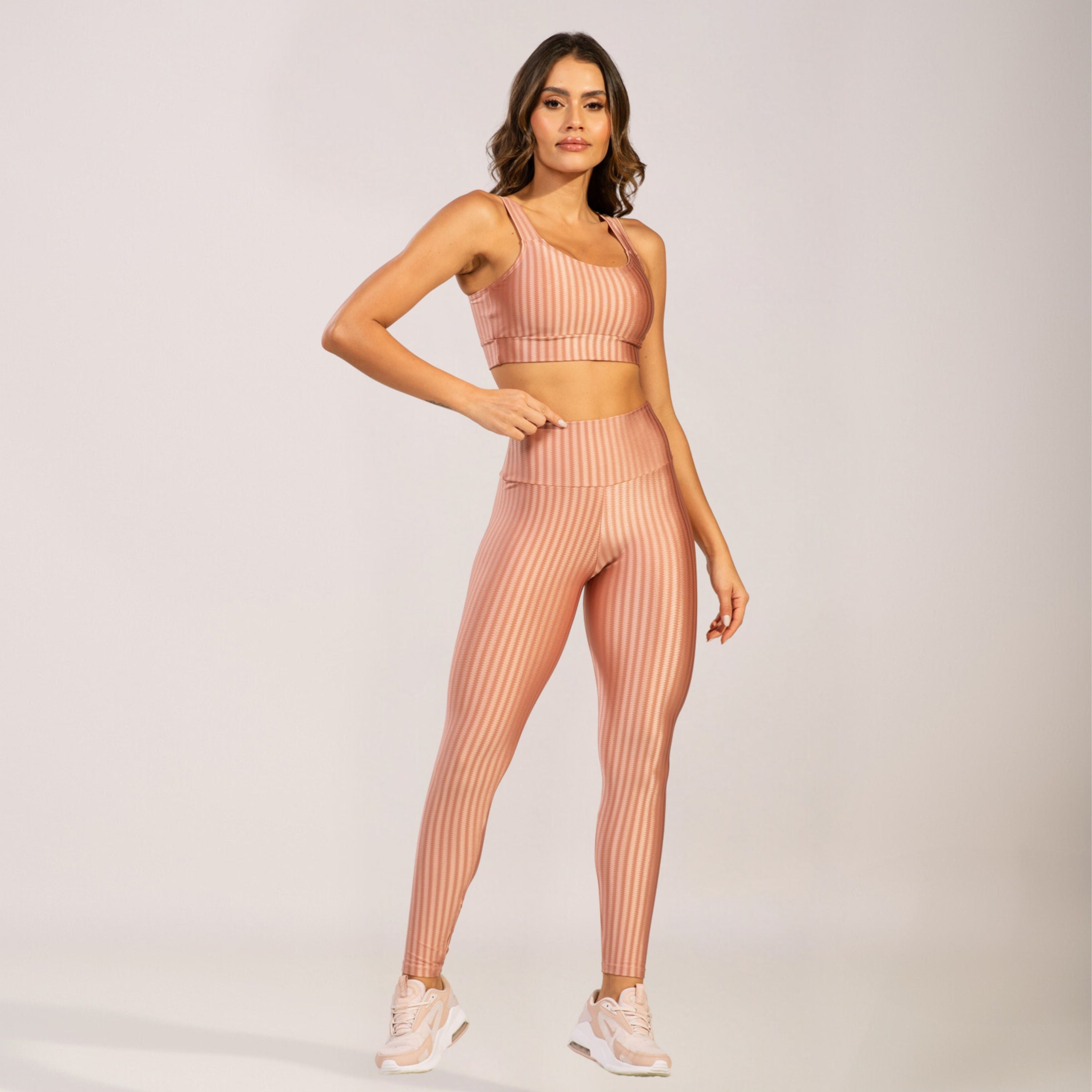 Conjunto Fitness New Zig Rosa Claro