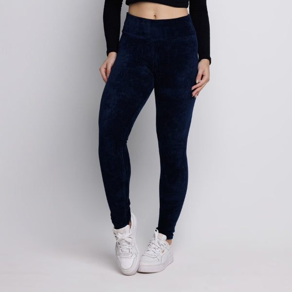 Calça Legging Veludo Cotelê Cós Alto Marinho - VEKYO