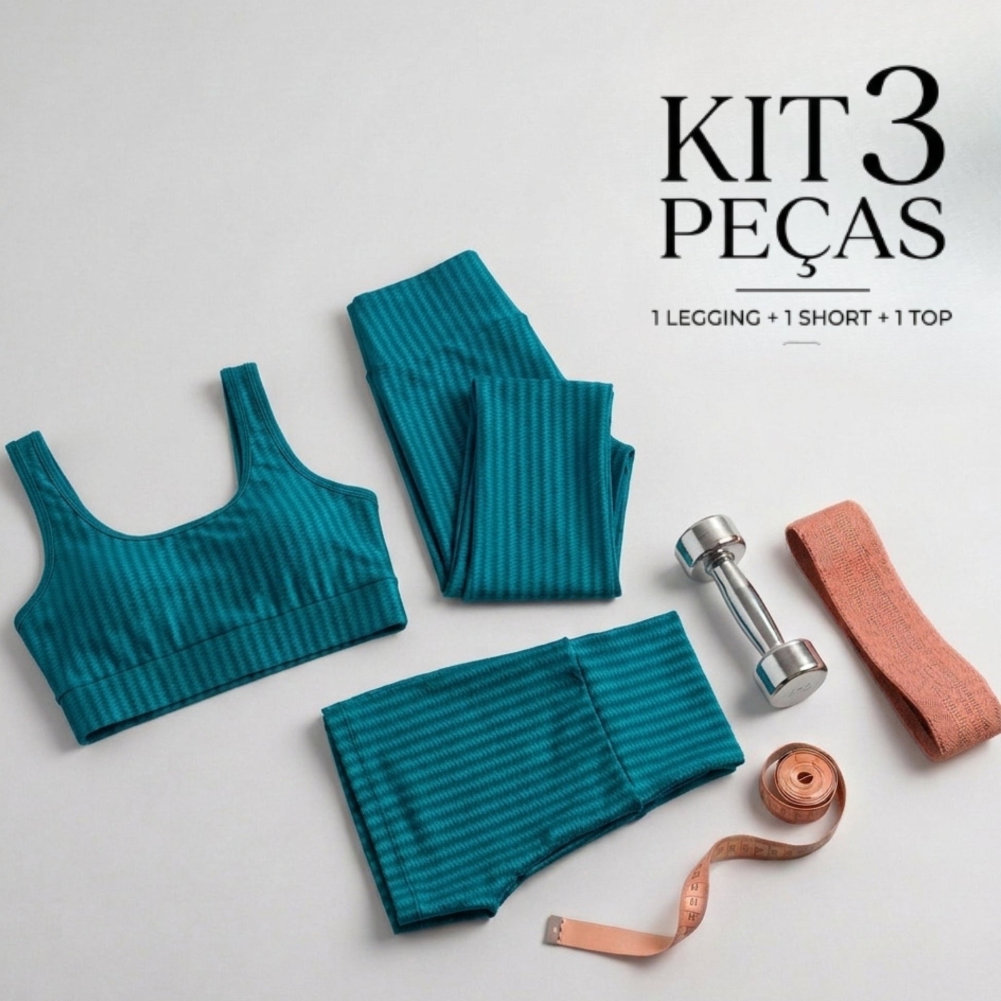 Kit Top + Calça + Short New Zig Azul - VEKYO