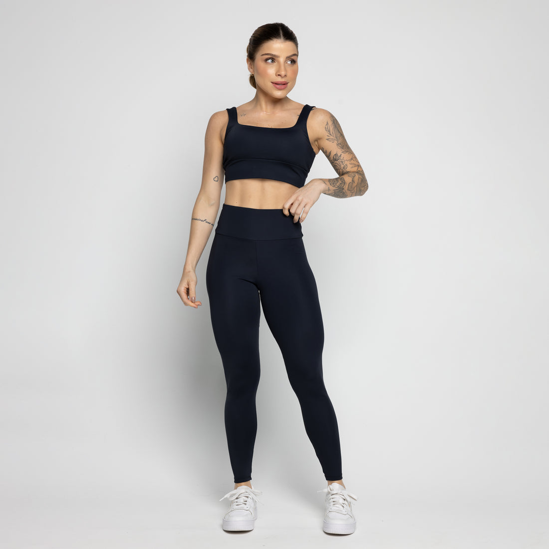 Kit Top + Calça Zero Transparência + Blusa Preto - VEKYO