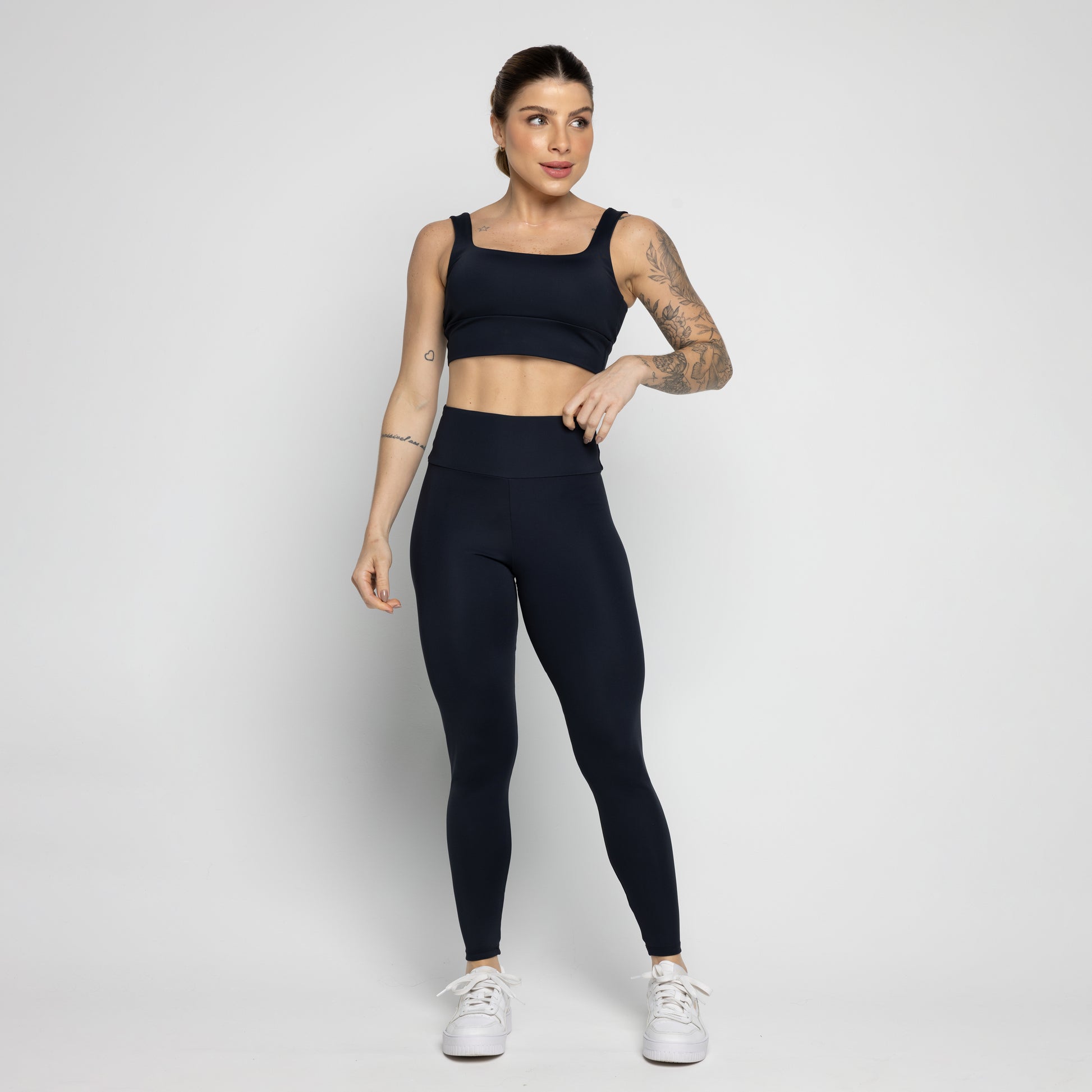 Kit Top + Calça Zero Transparência + Blusa Preto - VEKYO