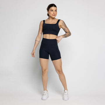 Conjunto Feminino Fitness Top e Short Not So Basic Preto