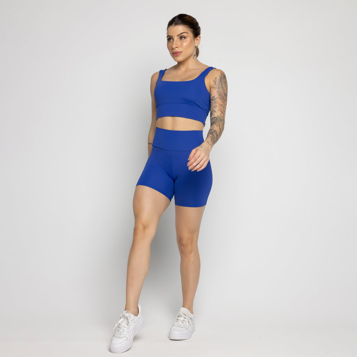 Conjunto Feminino Fitness Top e Short Not So Basic Royal