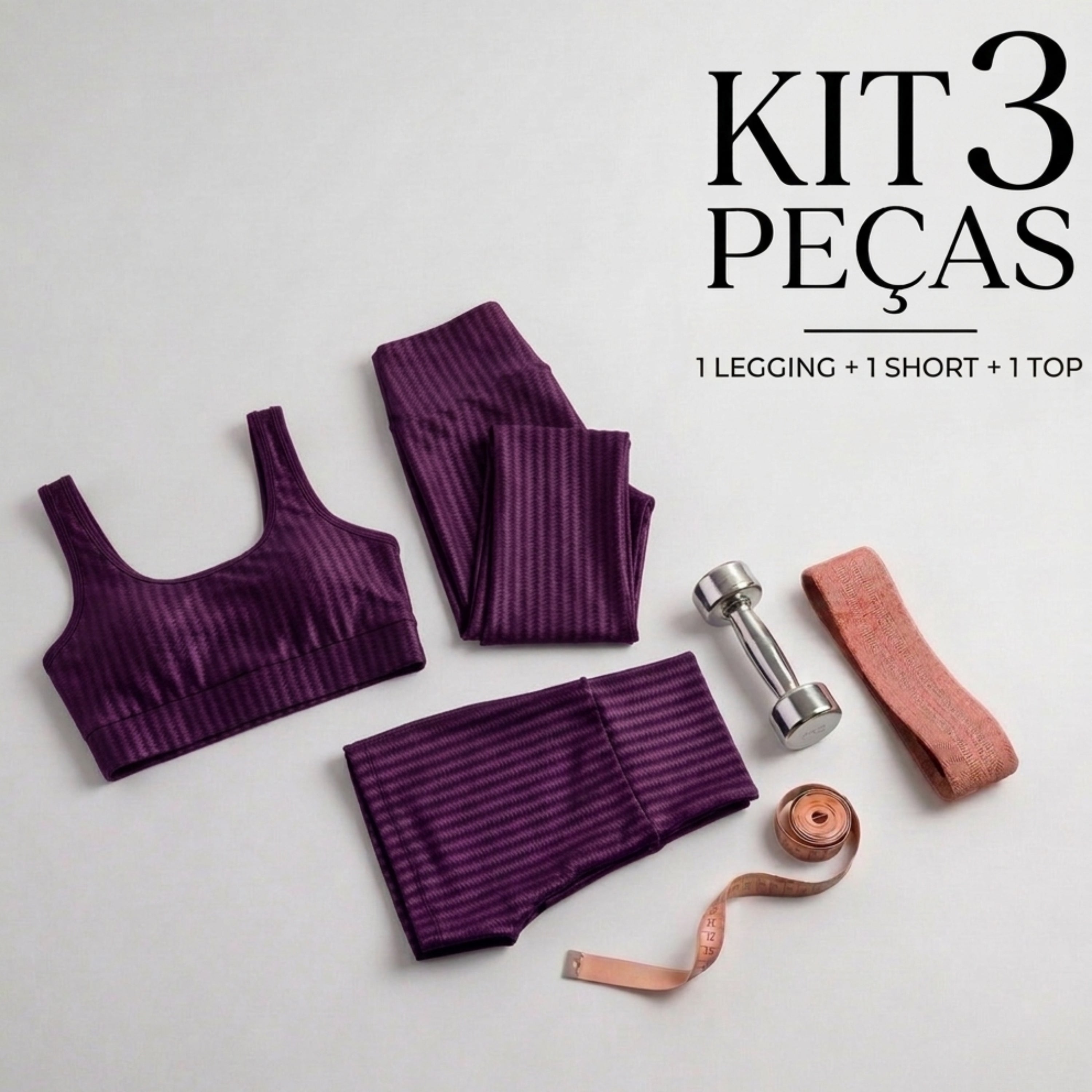 Kit Top + Calça + Short New Zig Roxo