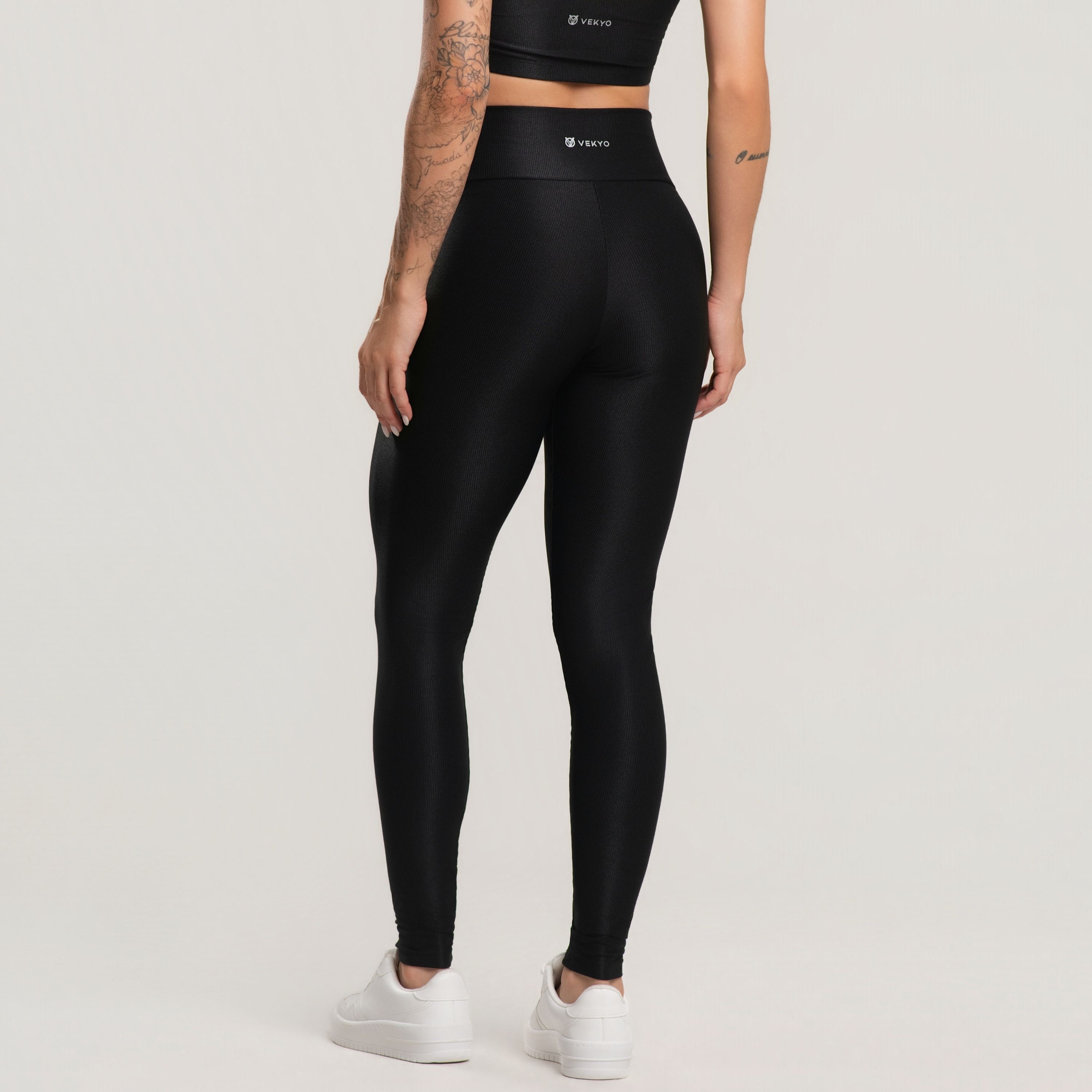 Calça Legging Canelada Active Preto - VEKYO