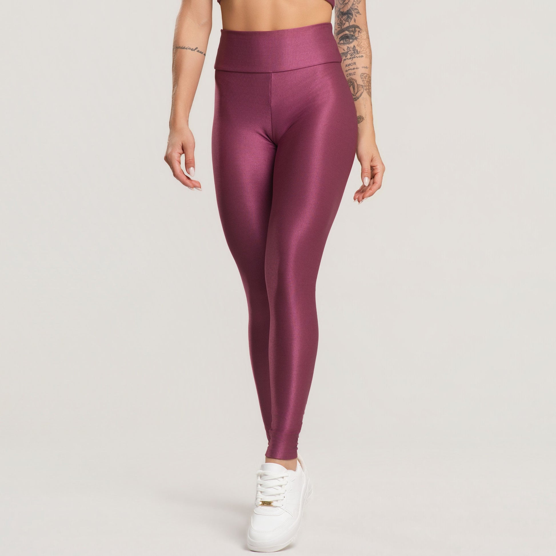 Calça Legging Fitness Feminina Canelada Active Roxo - VEKYO
