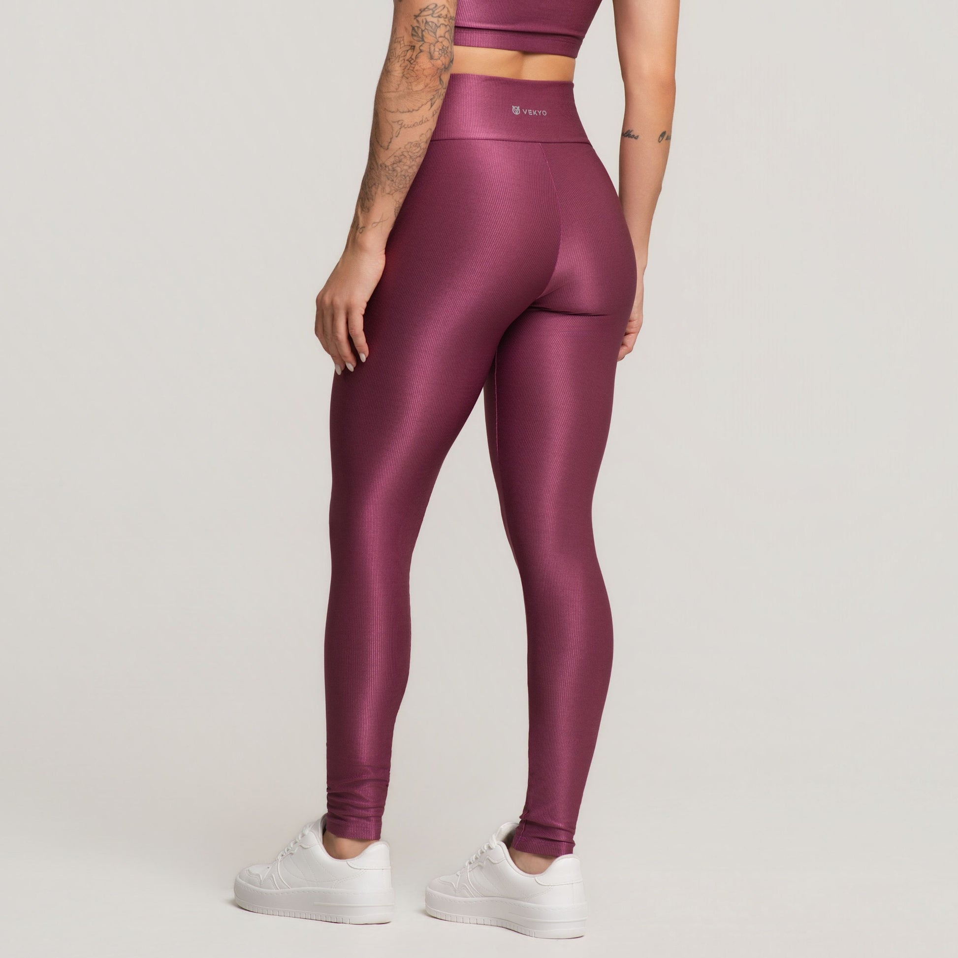 Calça Legging Fitness Feminina Canelada Active Roxo - VEKYO