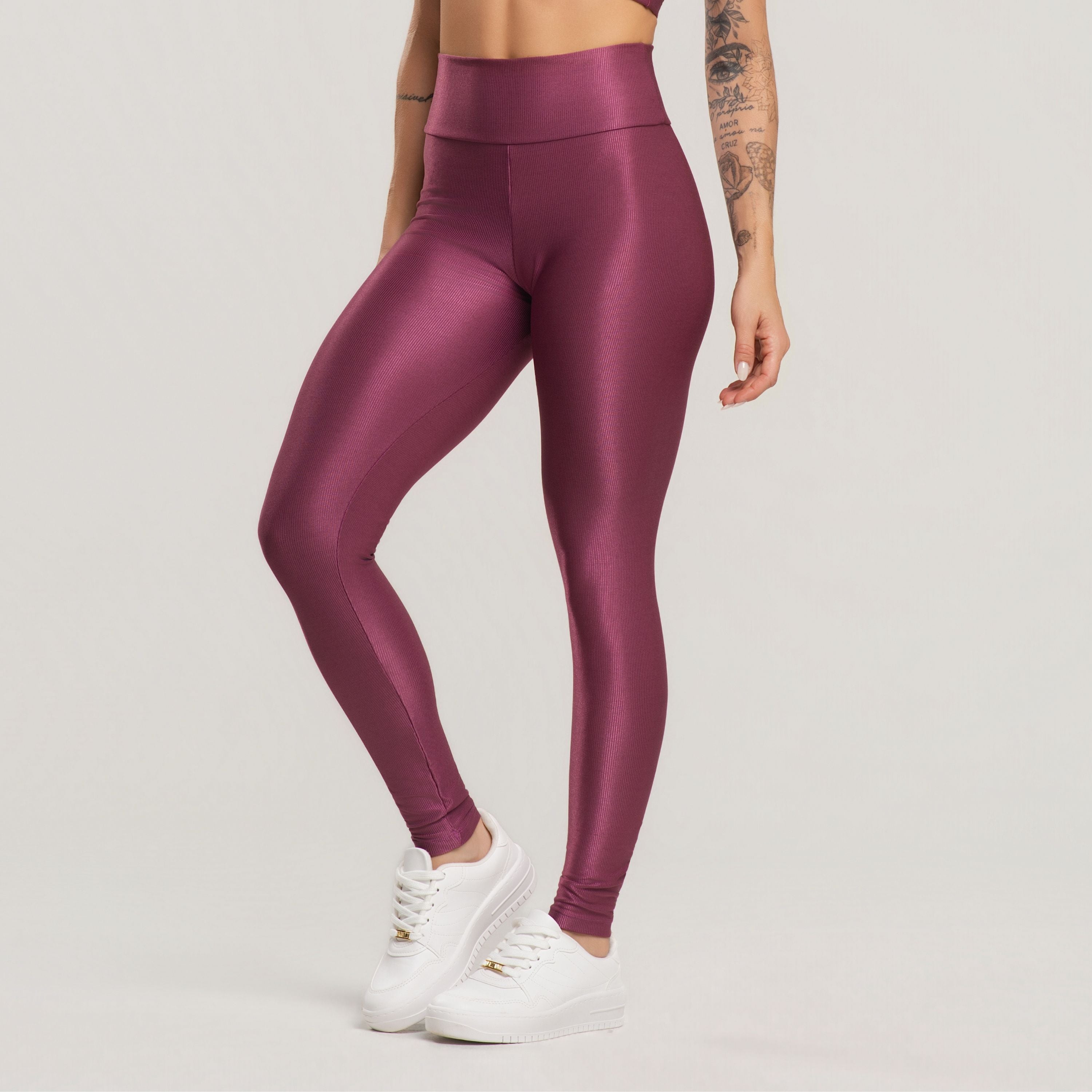 Calça Legging Fitness Feminina Canelada Active Roxo - VEKYO