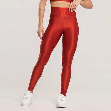Calça Legging Fitness Feminina Canelada Active Terracota - VEKYO