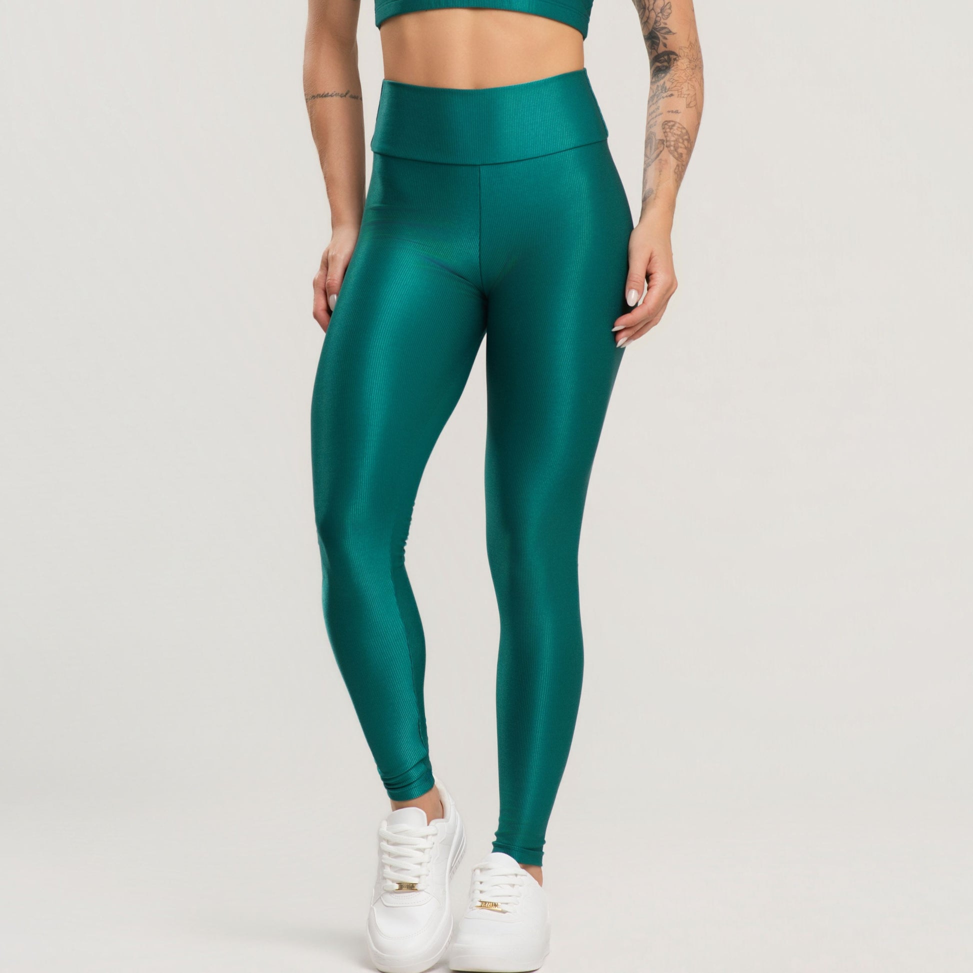 Calça Legging Canelada Active Verde - VEKYO