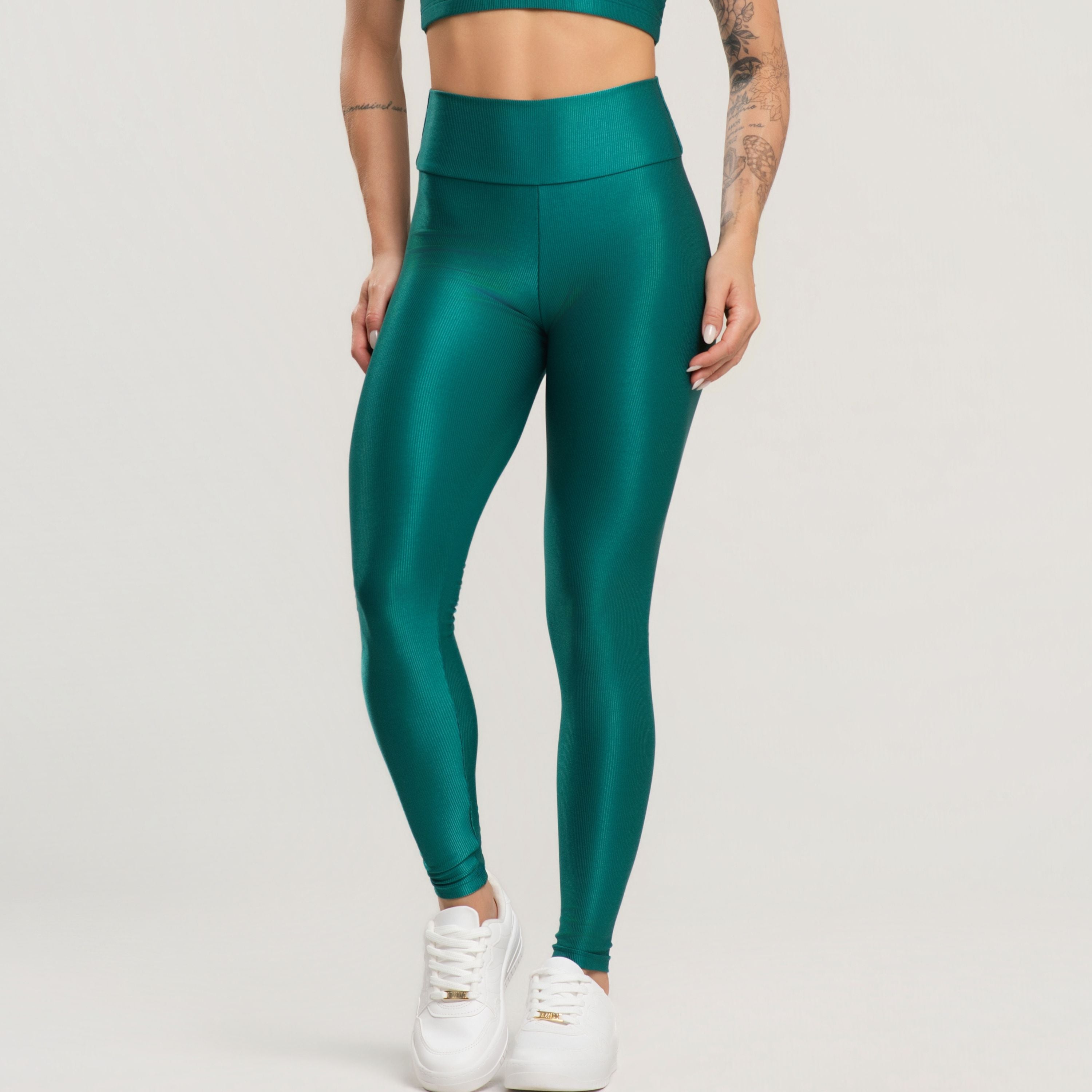 Calça Legging Canelada Active Verde - VEKYO