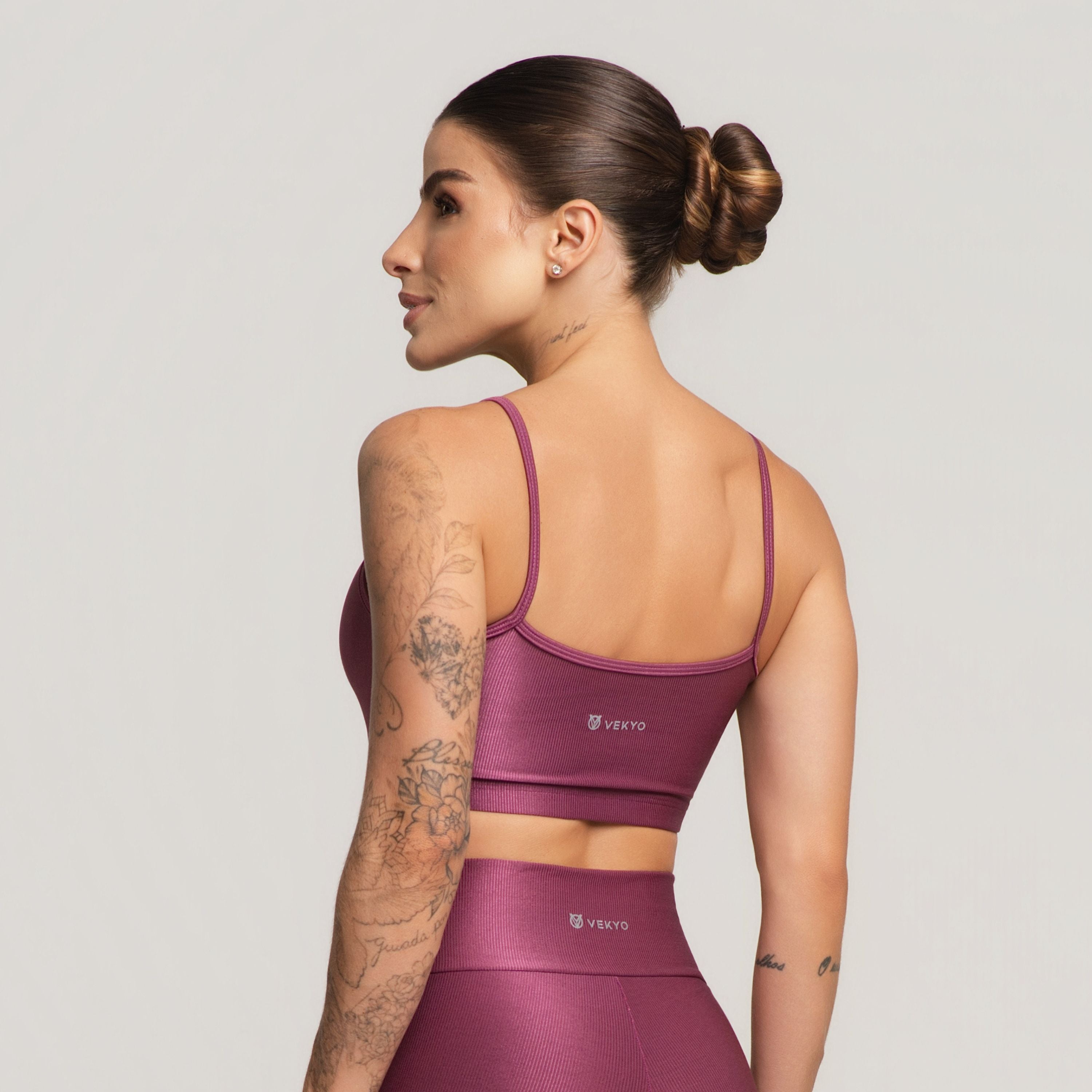 Top Fitness Feminino Canelado Active Roxo - VEKYO