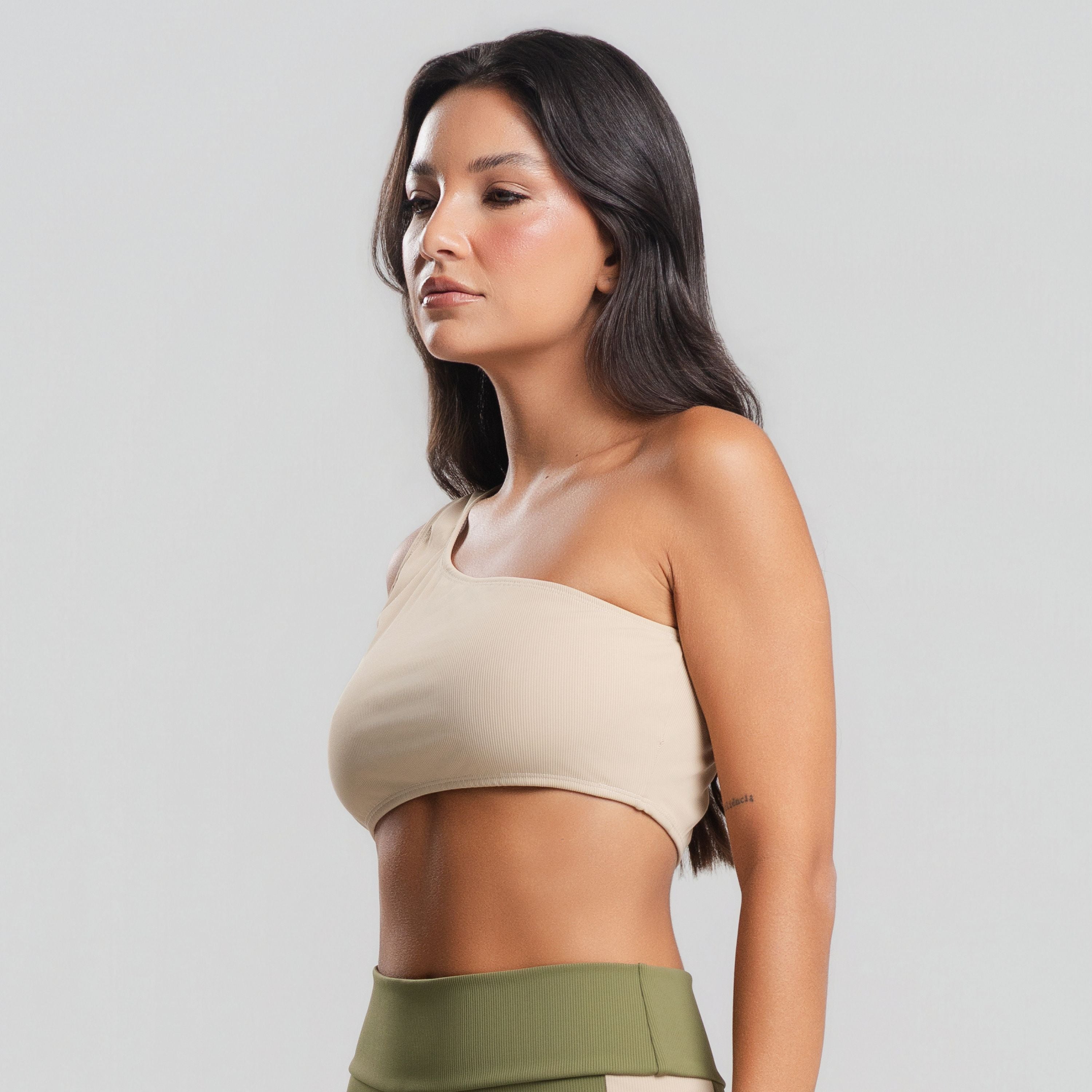 Top Canelado Um Obro Só Bege