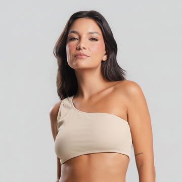 Top Canelado Um Obro Só Bege