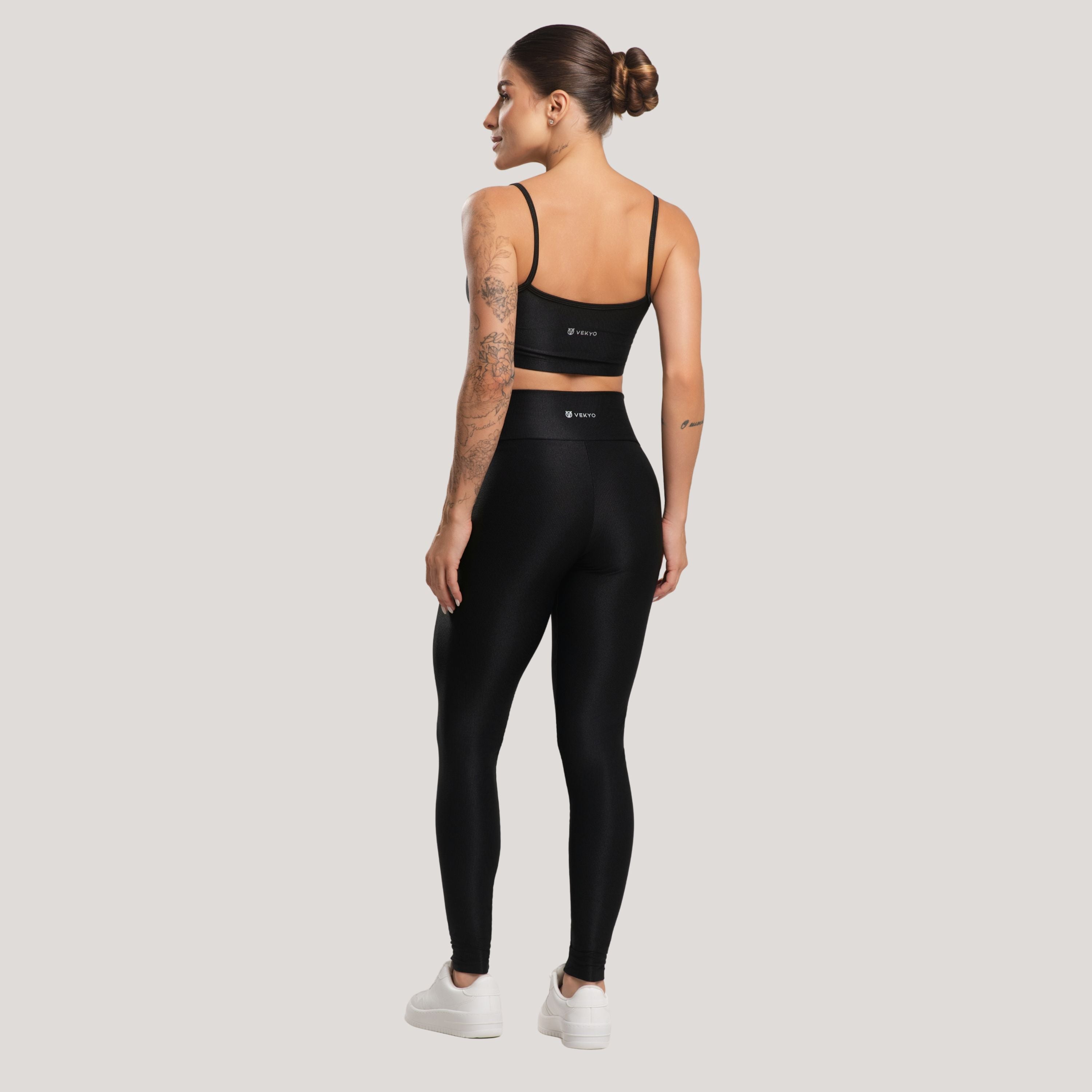 Conjunto Fitness Feminino Canelado ACTIVE Preto - VEKYO
