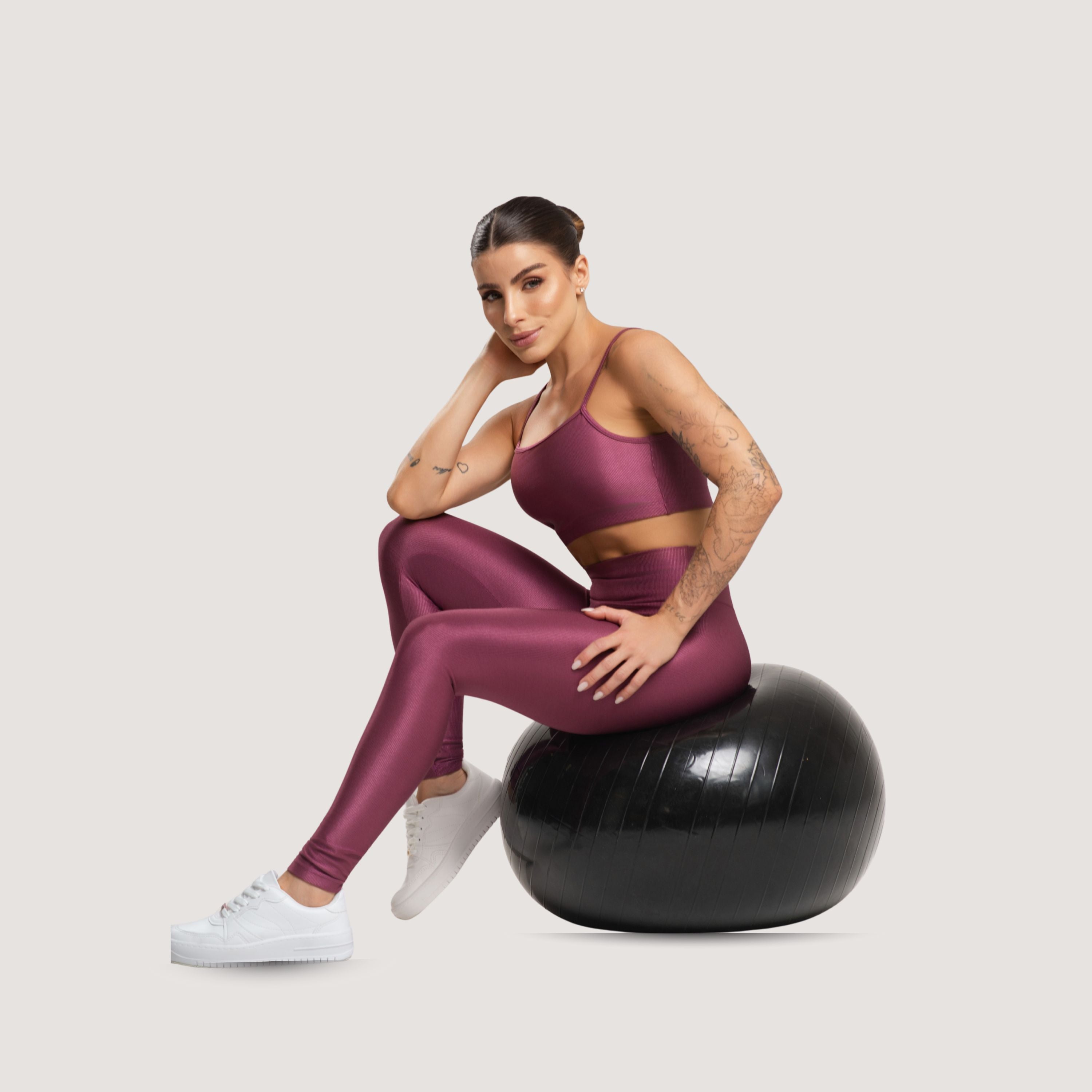 Conjunto Fitness Feminino Canelado ACTIVE Roxo - VEKYO