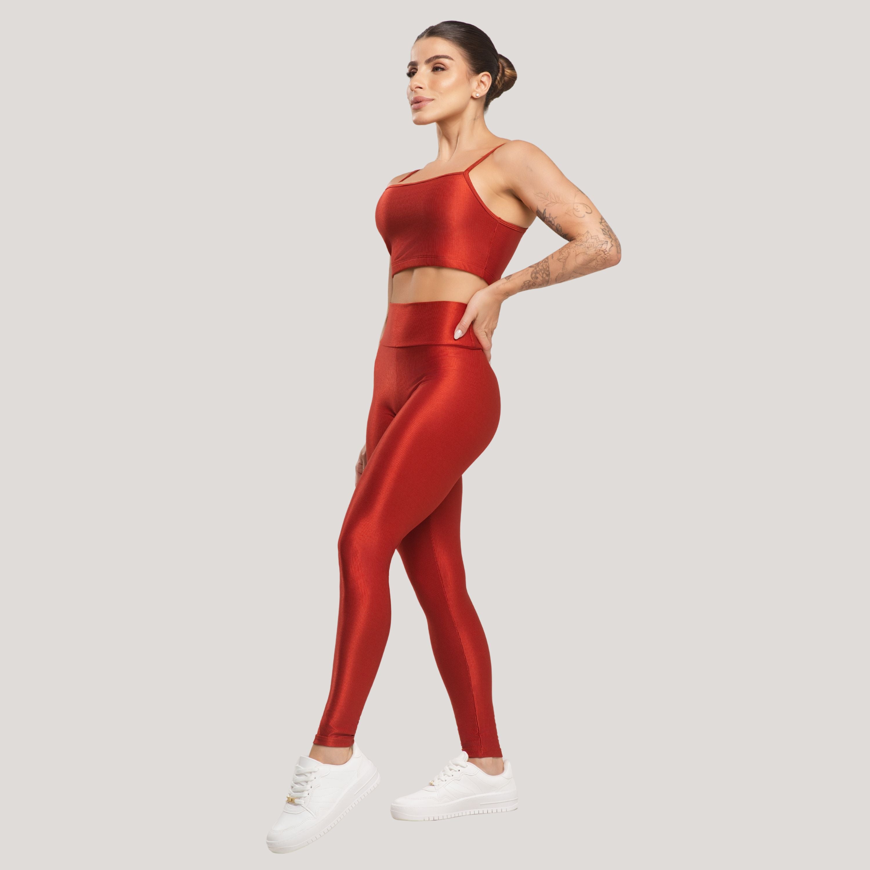 Conjunto Fitness Feminino Canelado ACTIVE Terracota - VEKYO
