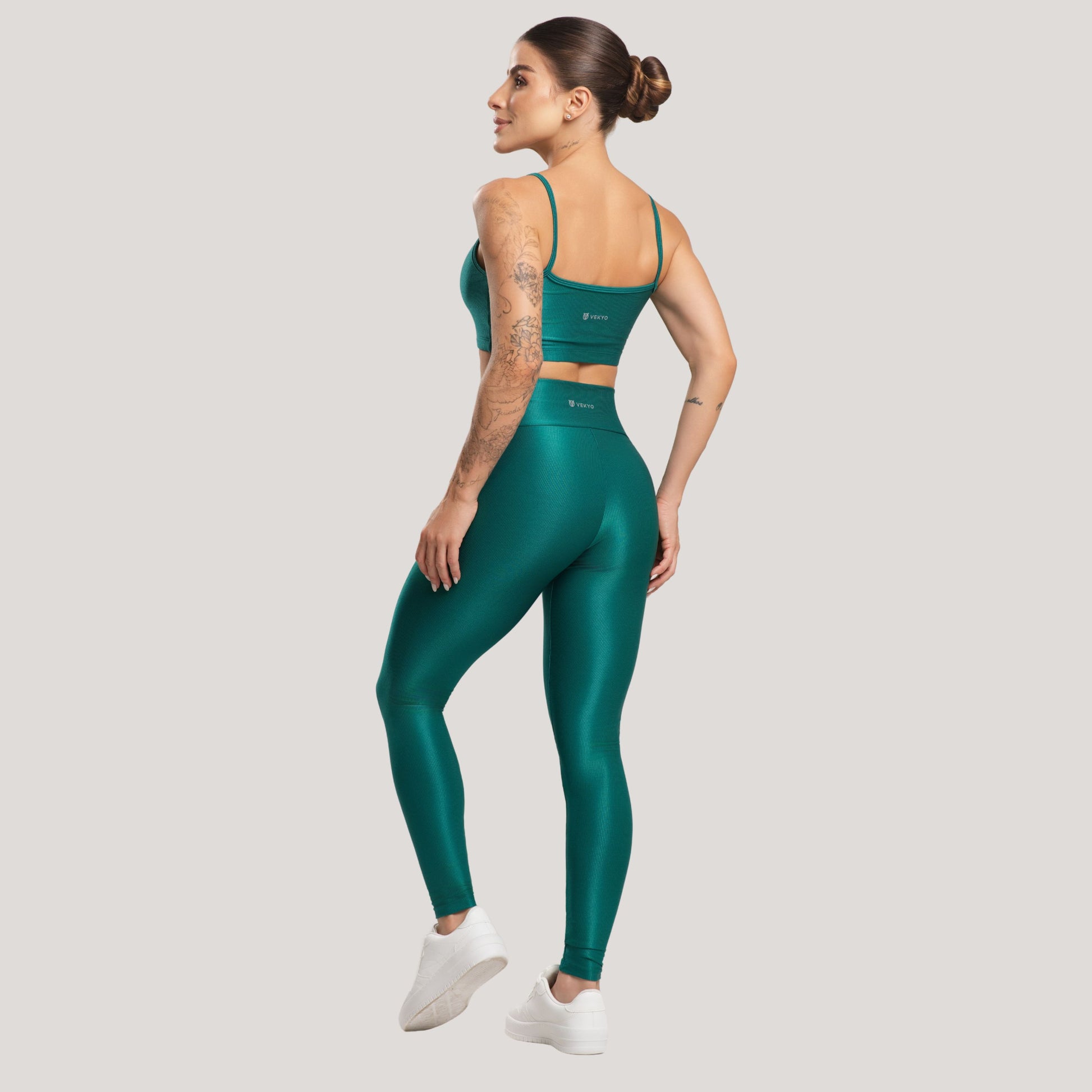 Conjunto Fitness Feminino Canelado ACTIVE Verde - VEKYO