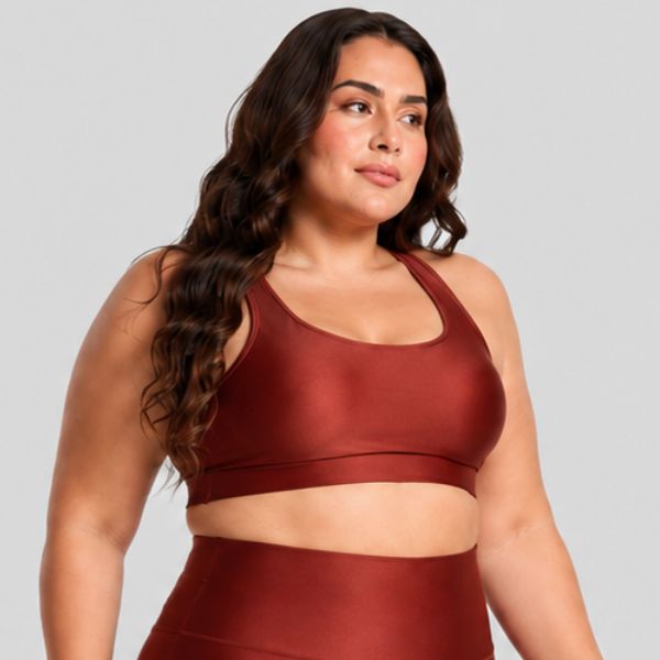 Top Fitness Plus Size ESSENTIAL Marrom