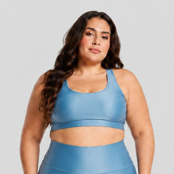 Top Fitness Plus Size ESSENTIAL Azul Claro