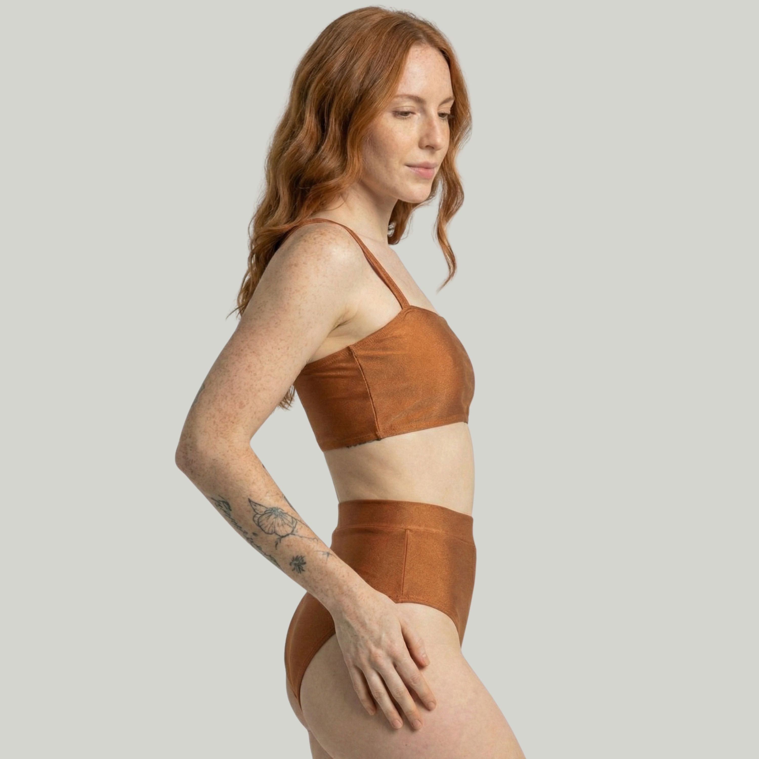 Biquíni Top Faixa Cintura Alta Dourado - VEKYO