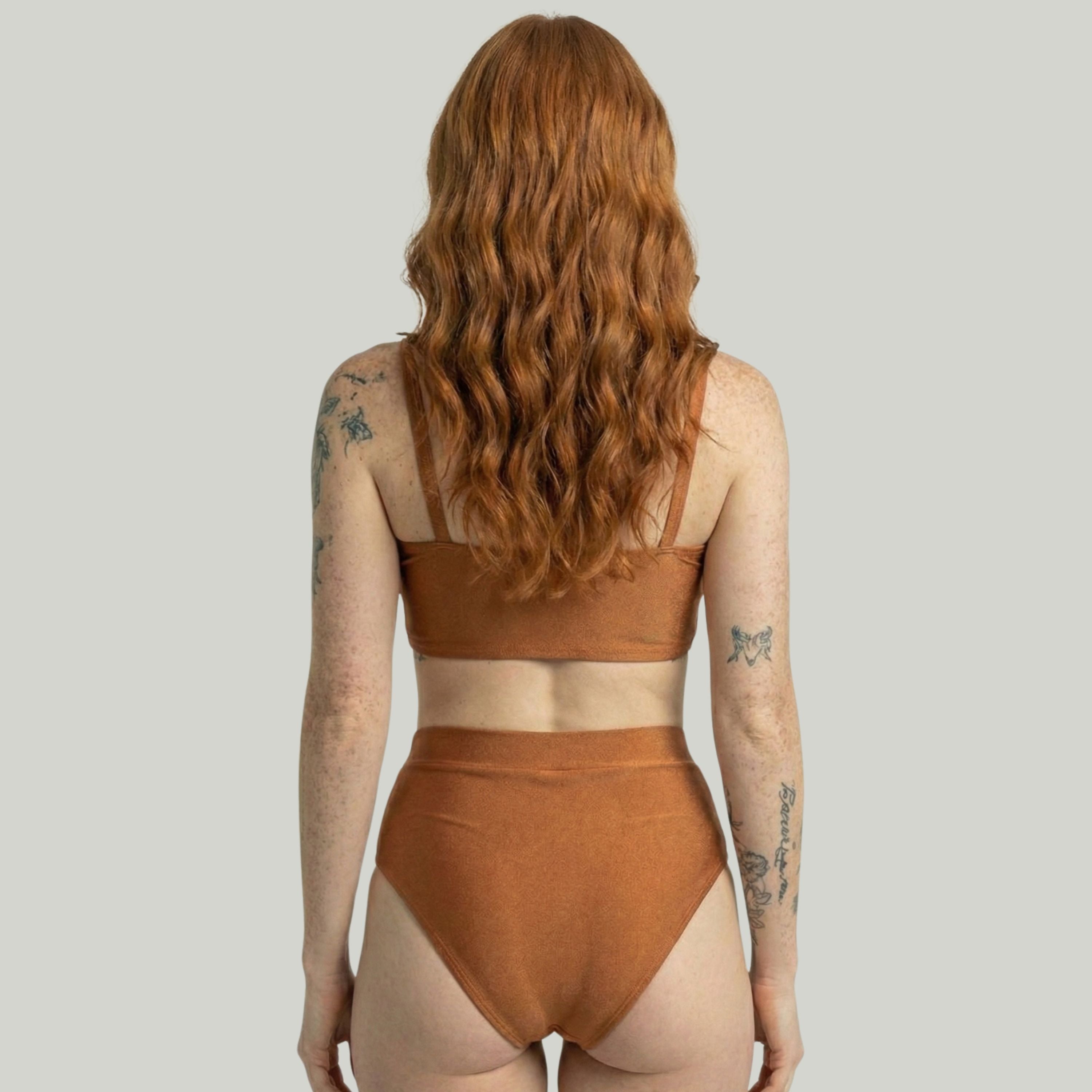 Biquíni Top Faixa Cintura Alta Dourado - VEKYO