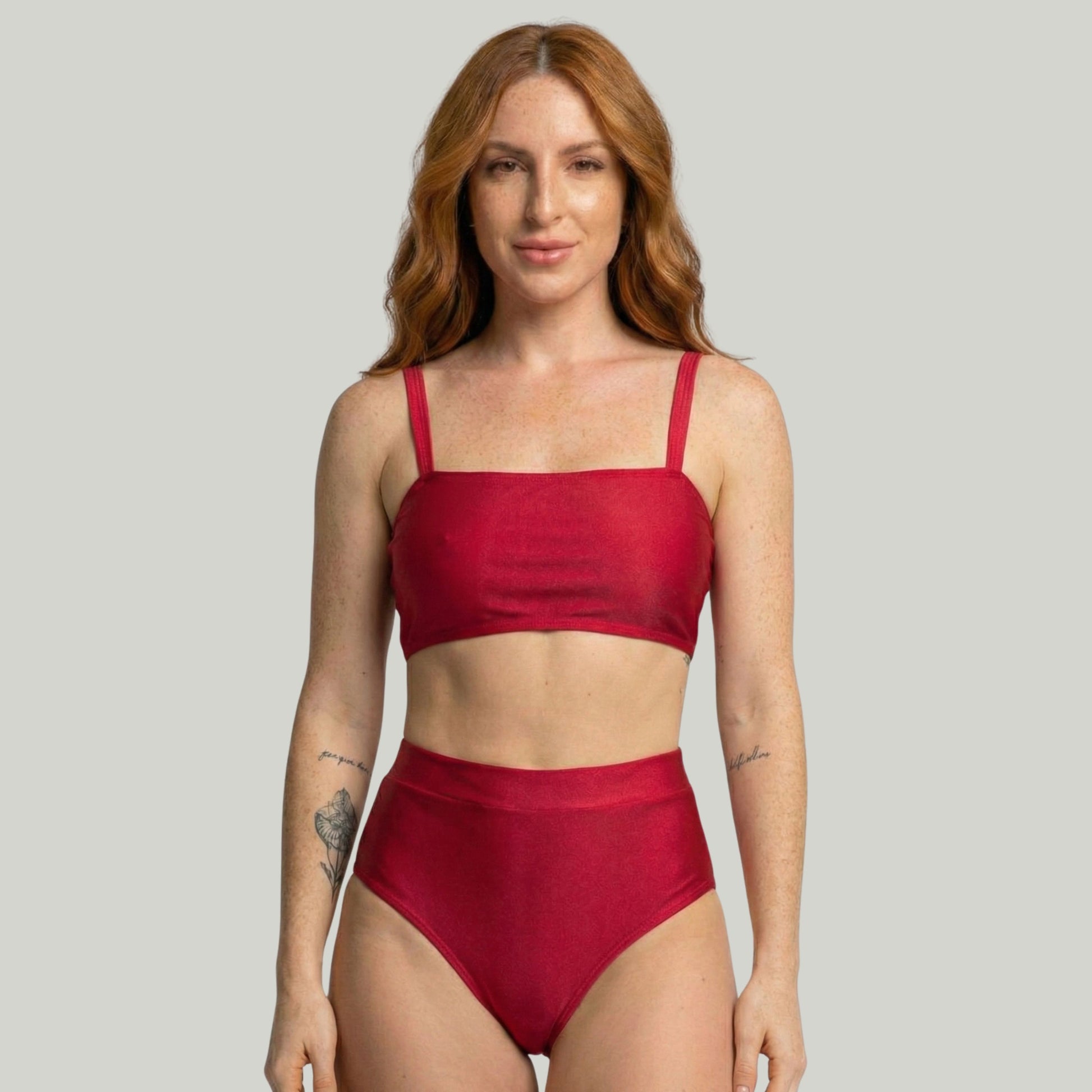 Biquíni Top Faixa Cintura Alta Vermelho - VEKYO