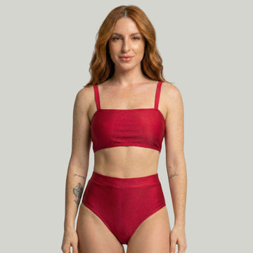 Biquíni Top Faixa Cintura Alta Vermelho - VEKYO