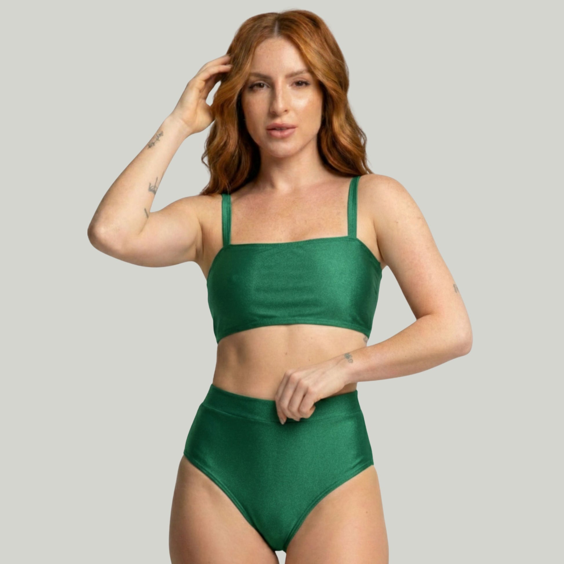Biquíni Top Faixa Cintura Alta Verde Bandeira - VEKYO