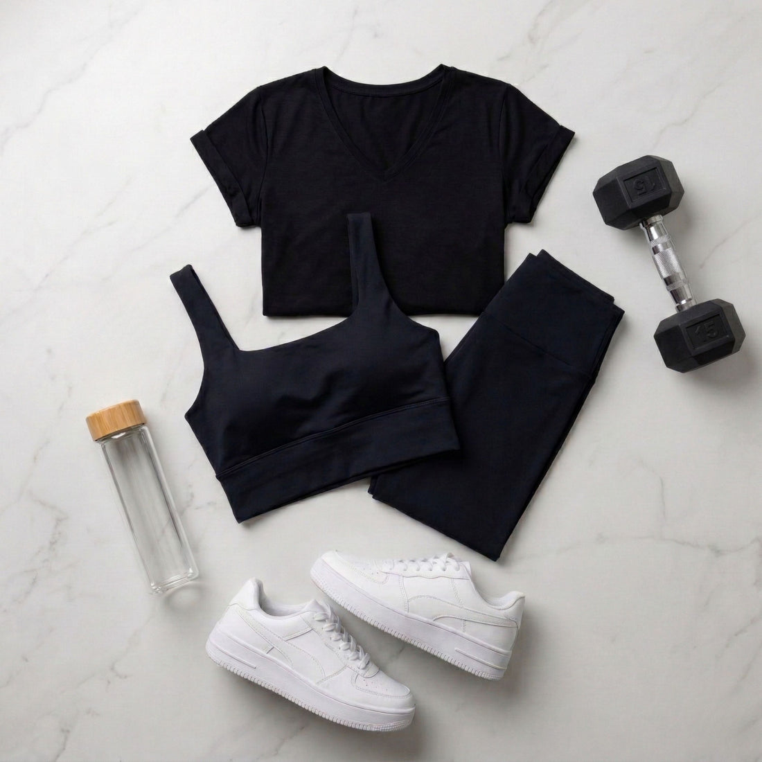 Kit Top + Calça Zero Transparência + Blusa Preto - VEKYO