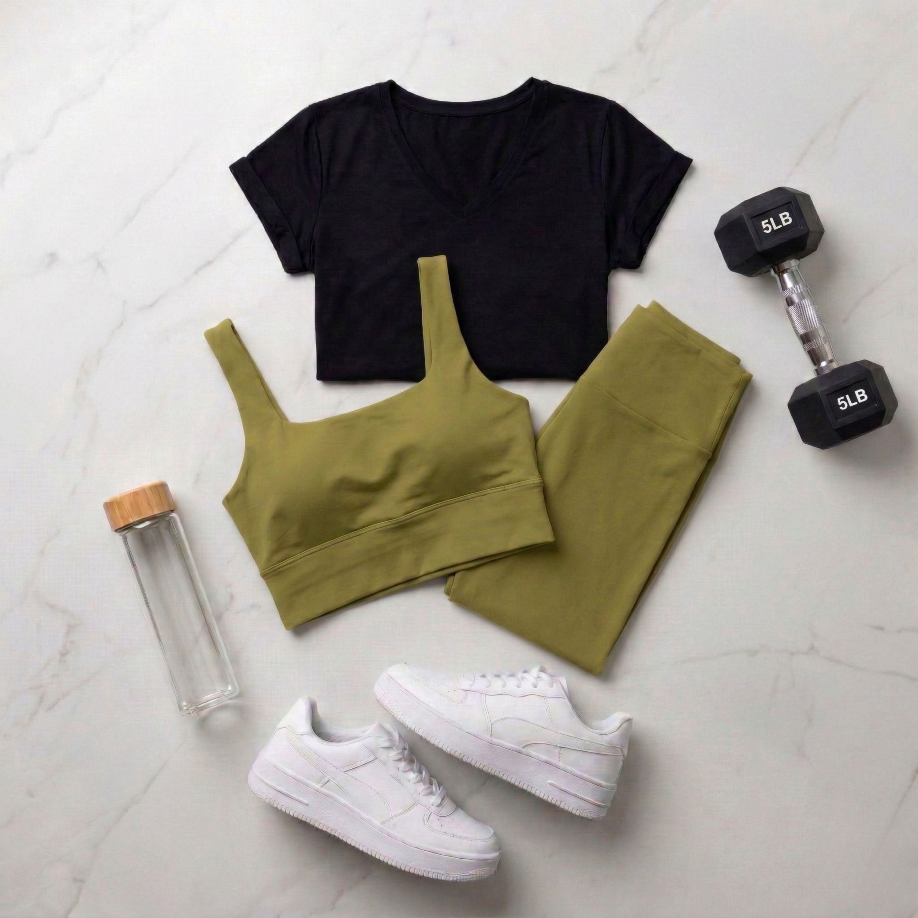 Kit Top + Calça Zero Transparência + Blusa Verde - VEKYO