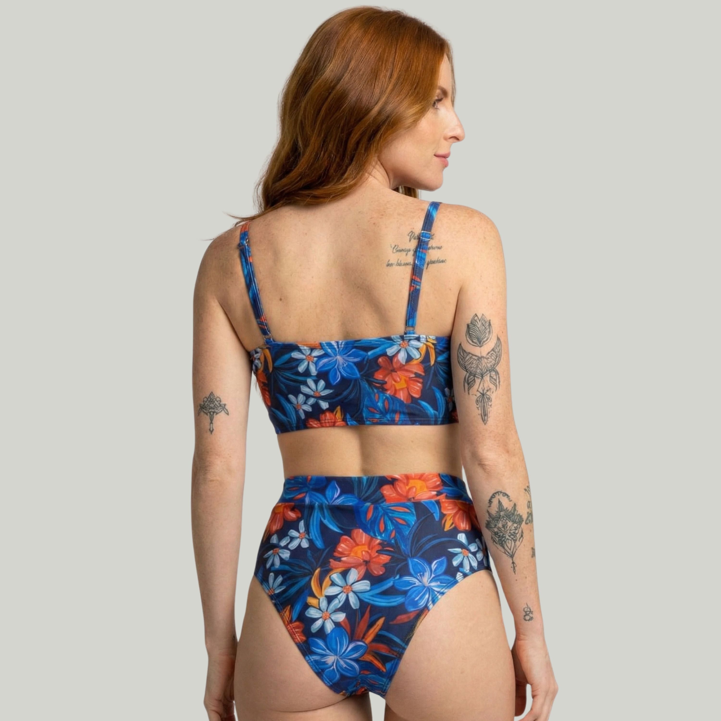 Biquíni Top Faixa Estampado Cintura Alta Royal - VEKYO