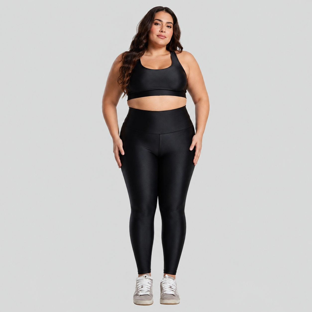 Conjunto Fitness Plus Size ESSENTIAL Preto