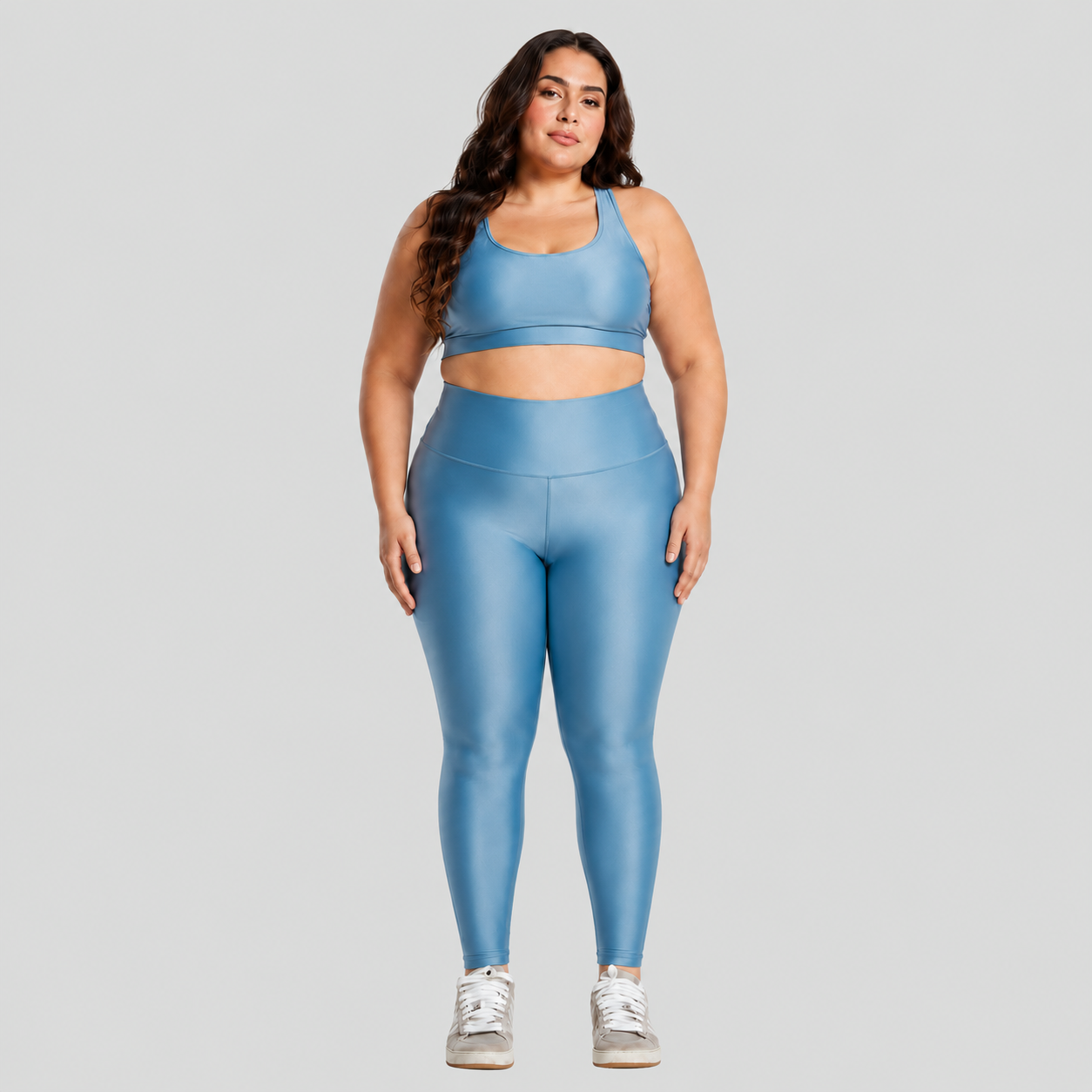 Conjunto Fitness Plus Size ESSENTIAL Azul Claro