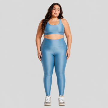 Conjunto Fitness Plus Size ESSENTIAL Azul Claro