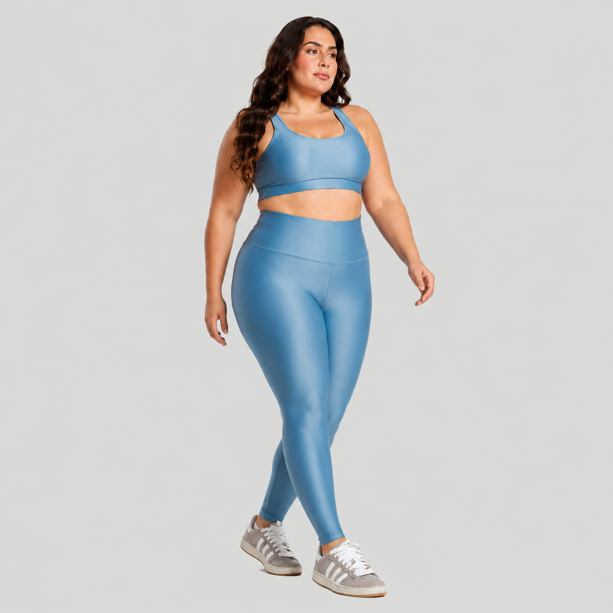 Conjunto Fitness Plus Size ESSENTIAL Azul Claro