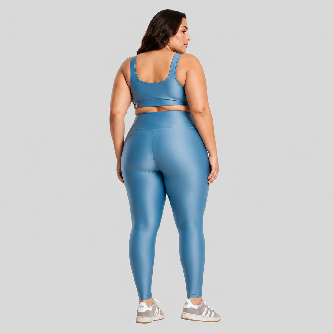 Conjunto Fitness Plus Size ESSENTIAL Azul Claro