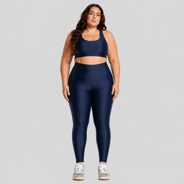 Conjunto Fitness Plus Size ESSENTIAL Marinho