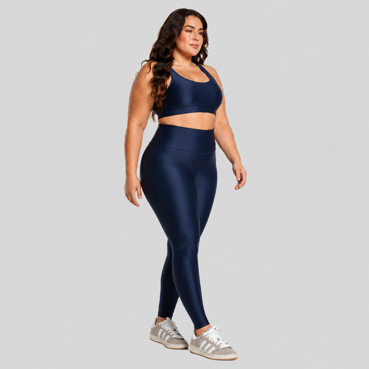 Conjunto Fitness Plus Size ESSENTIAL Marinho