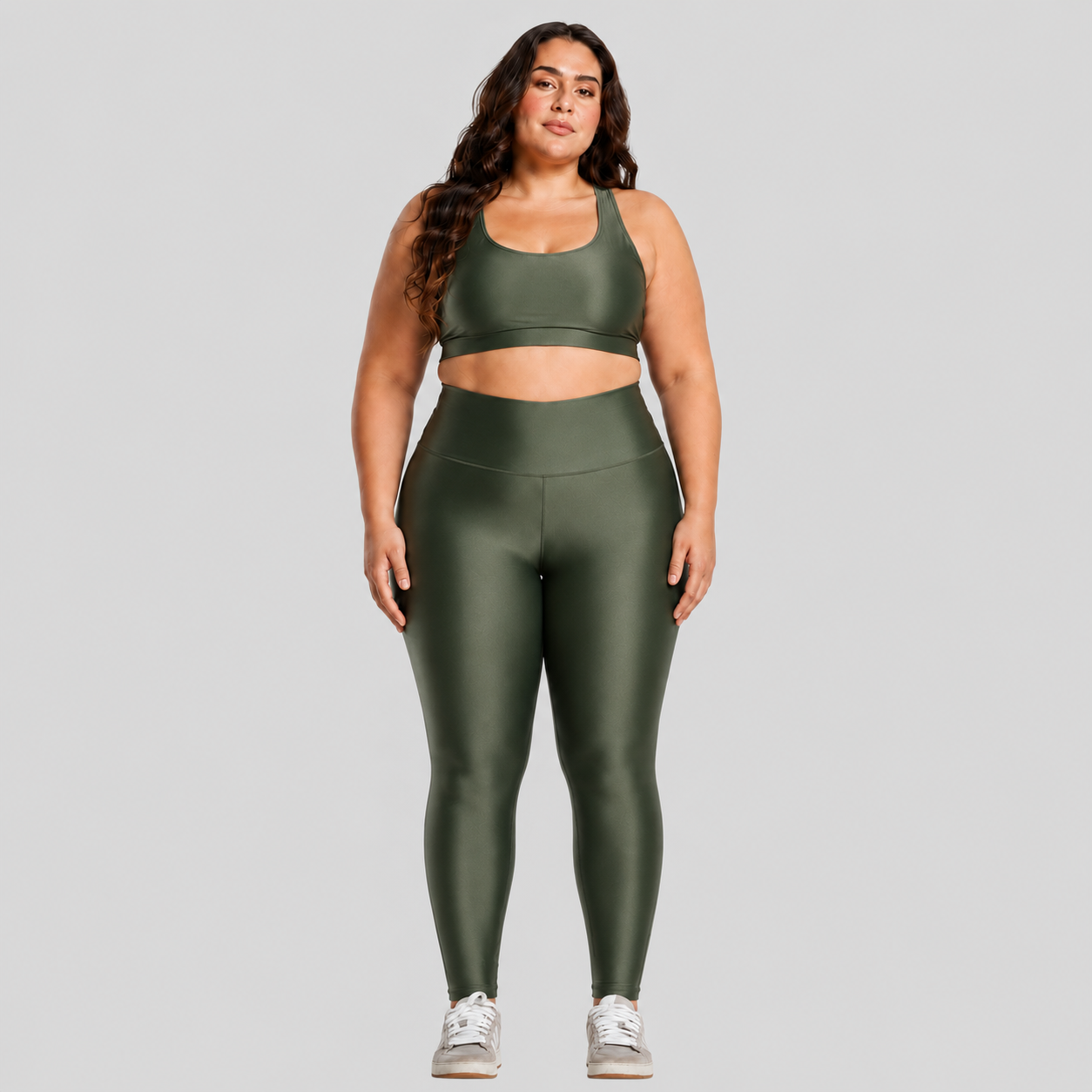 Conjunto Fitness Plus Size ESSENTIAL Verde