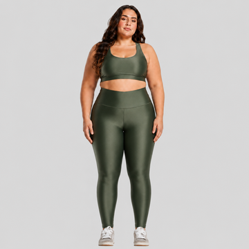 Conjunto Fitness Plus Size ESSENTIAL Verde