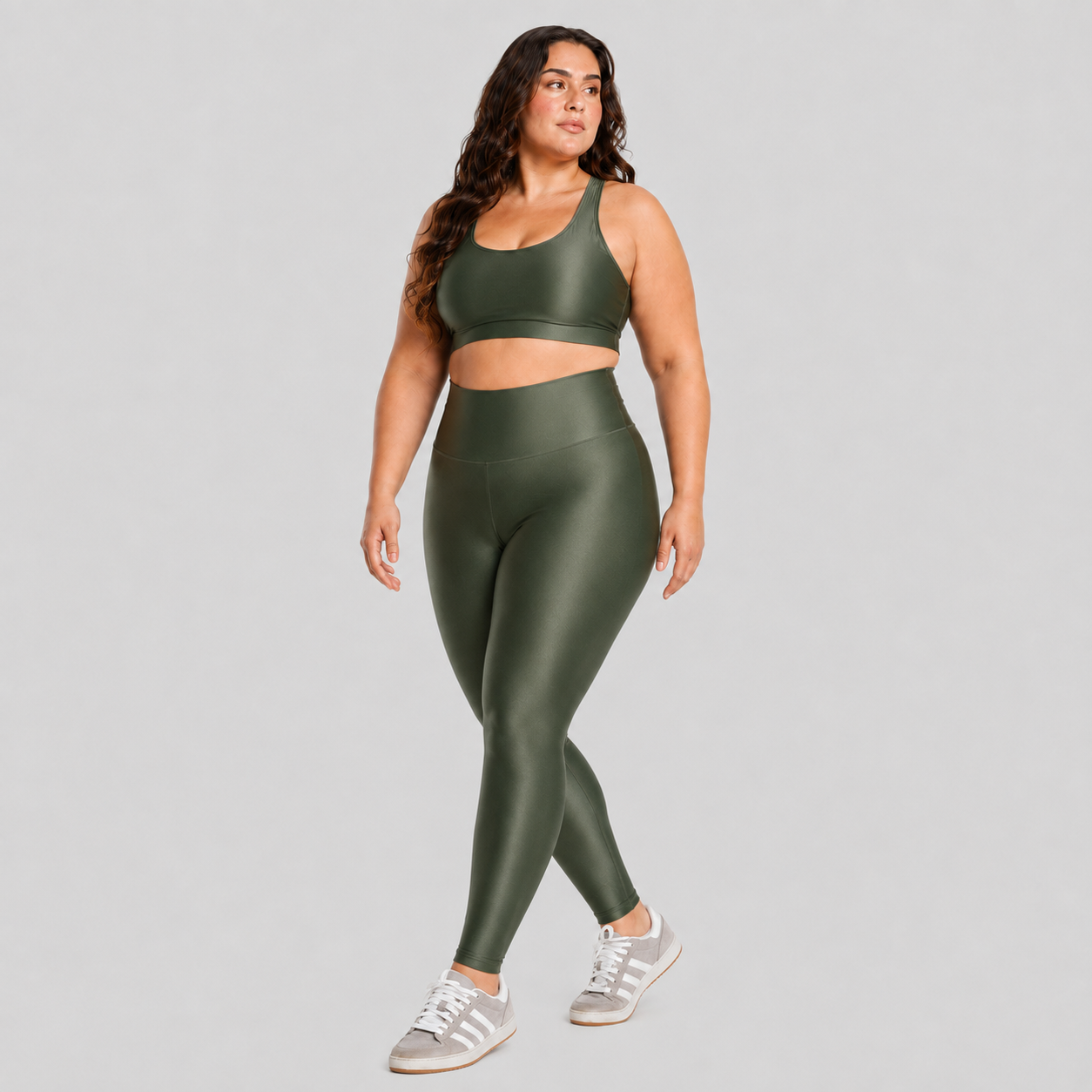 Conjunto Fitness Plus Size ESSENTIAL Verde