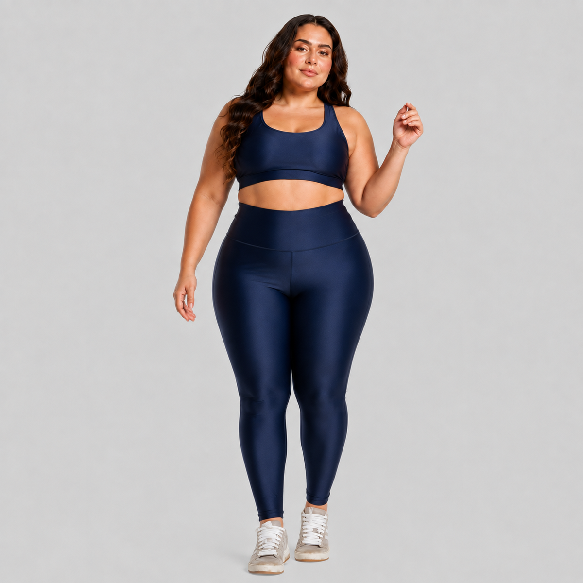 Conjunto Fitness Plus Size ESSENTIAL Marinho