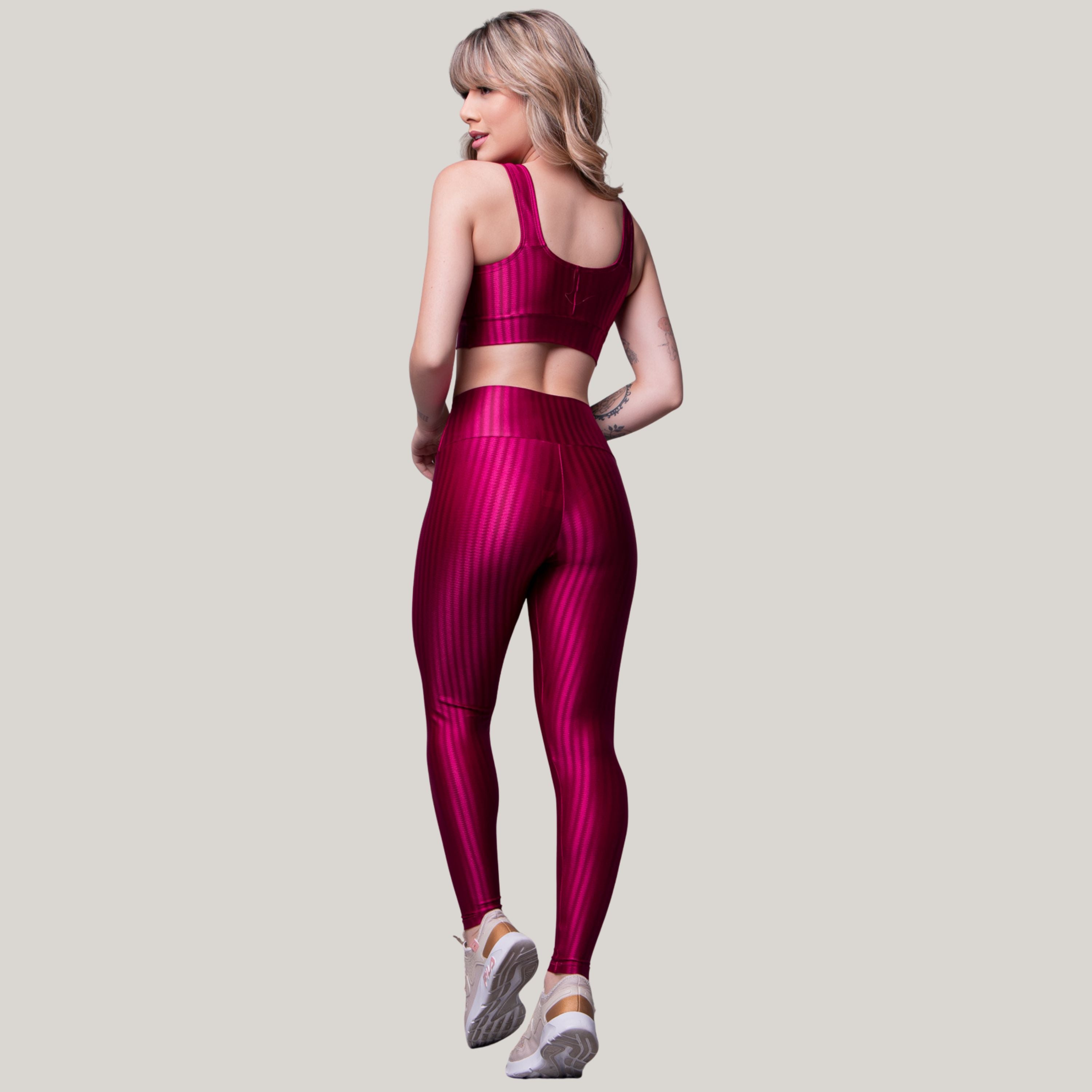 Conjunto Fitness New Zig Rosa Escuro