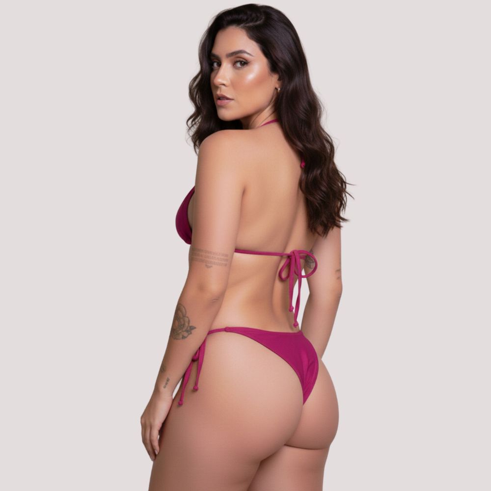 Biquíni Cortininha Fio Rosa