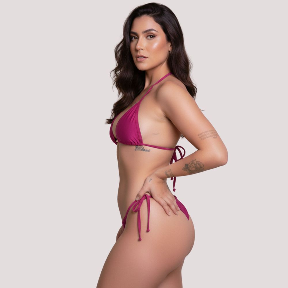 Biquíni Cortininha Fio Rosa
