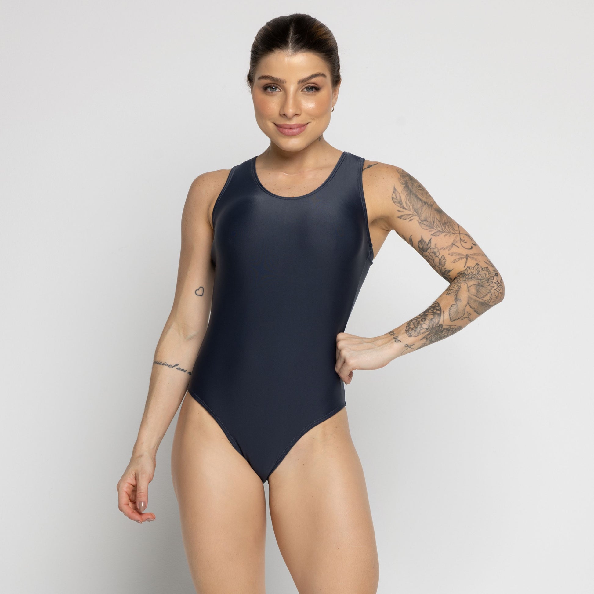 Maiô Natação Com Detalhe Cinza - VEKYO